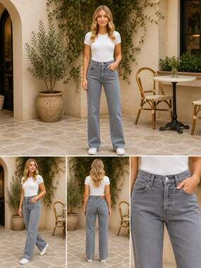 Levi’s Wedgie Straight High Rise Gray Jeans Size 26 Vintage Wash